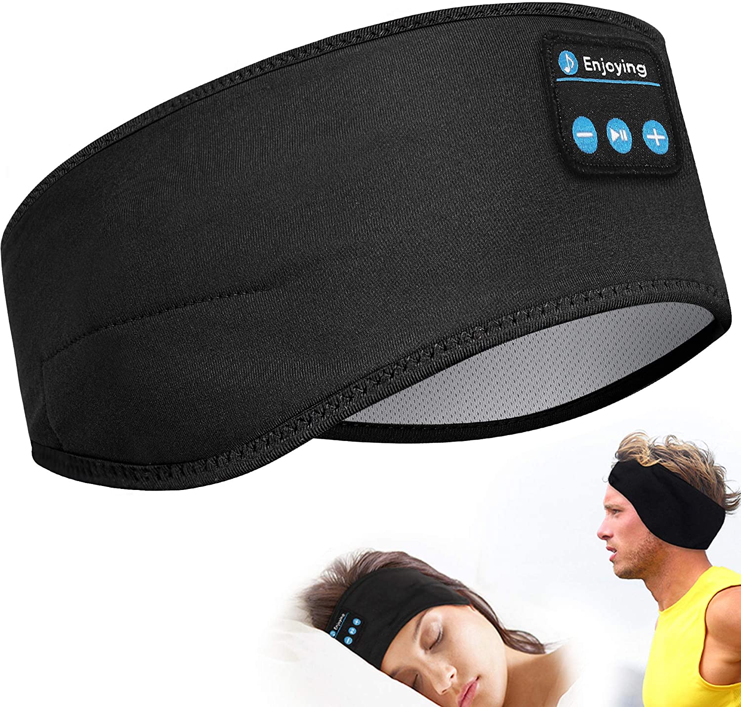 Enjoying Sports Headband, Wireless Sports Headband Headphones with Ultra-Thin HD Stereo Speakers Perfect for Workout,Jogging,Yoga,Insomnia,Side Sleepers,Air Travel,Meditation