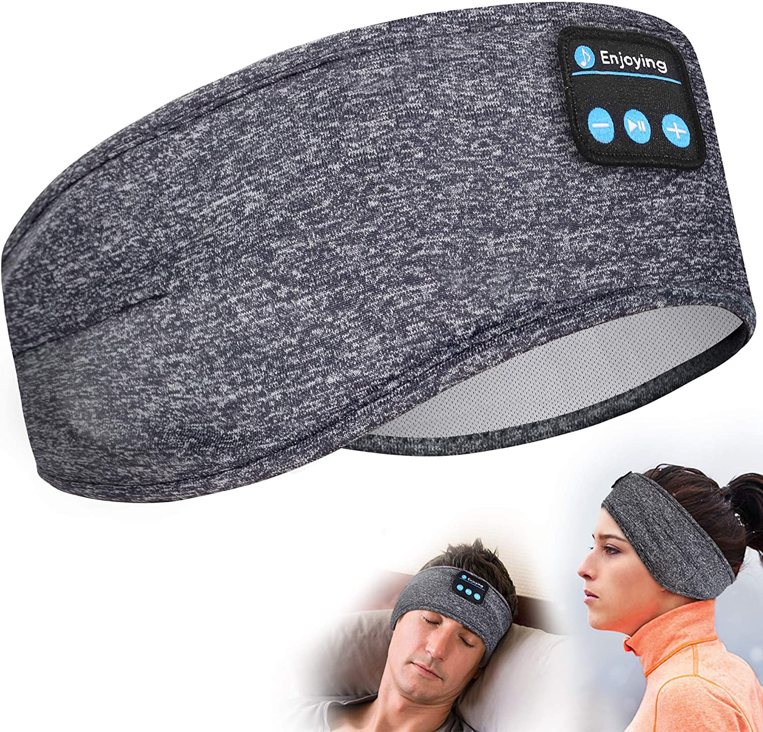 Enjoying Sleep Headphones, Wireless Sports Headband Headphones with Ultra-Thin HD Stereo Speakers Perfect for Workout,Jogging,Yoga,Insomnia,Side Sleepers,Air Travel,Meditation